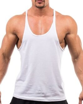 Camiseta Regata Cavada Masculina Branca Lisa Em DryFit Colmeia